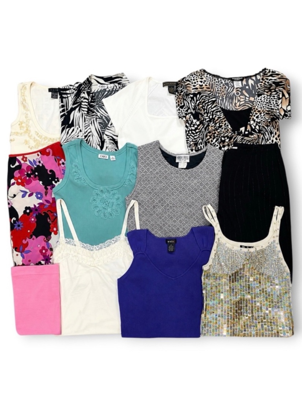 Vintage Y2K Clothing Bundle Summer Mix Match Tanks Tops Skirt Pants Size M